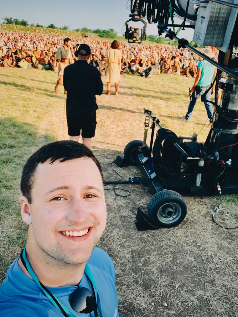 Josiah on the set of The Chosen